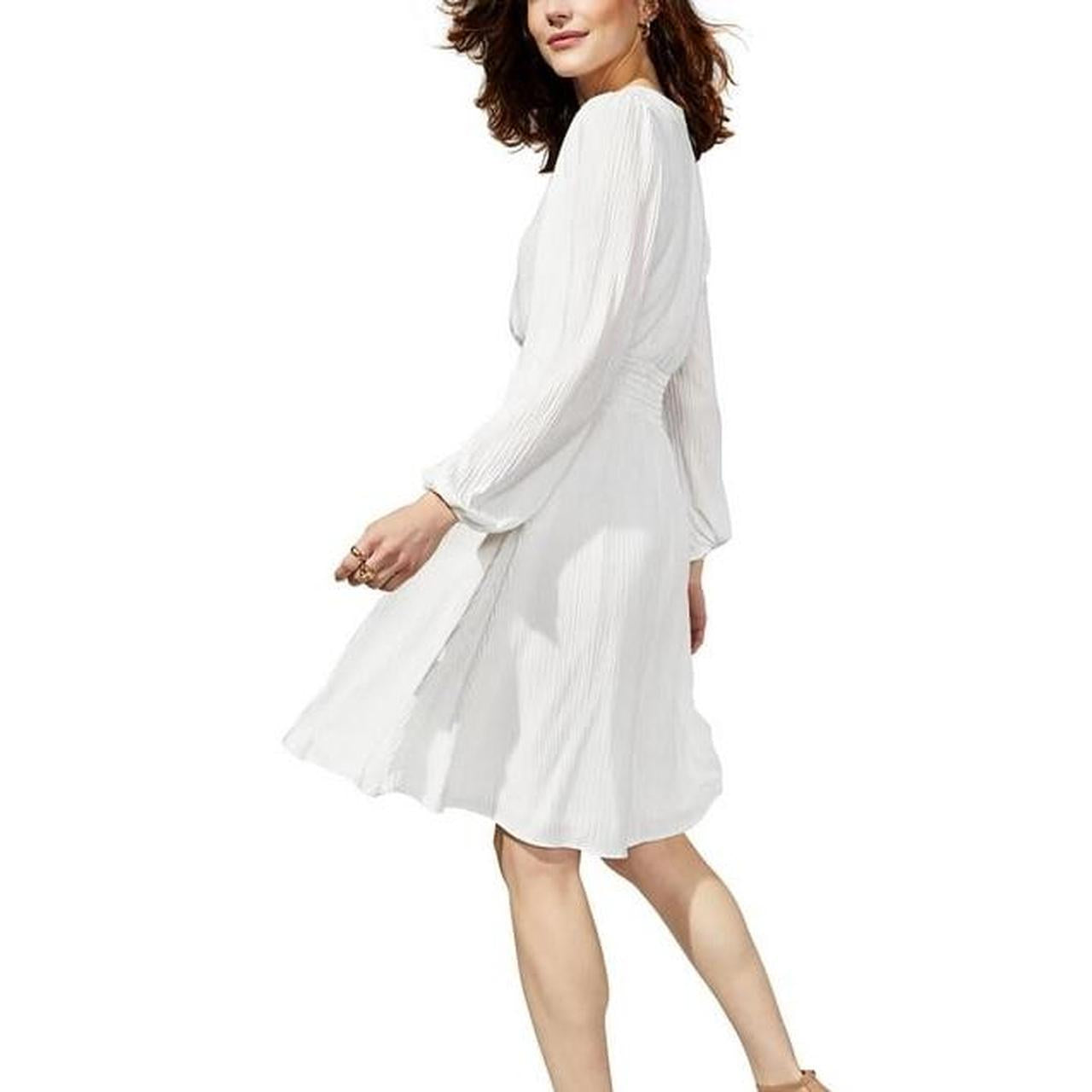 Long Puffed Sleeve Dress Ivory- Kensie