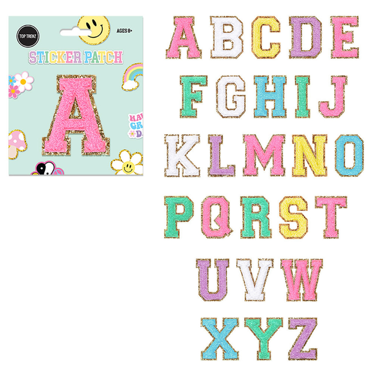 Chenille Sticker Patches- Initials Collection ( Q - Z )