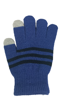 Boys Knit Touch Screen Glove Blue/Black