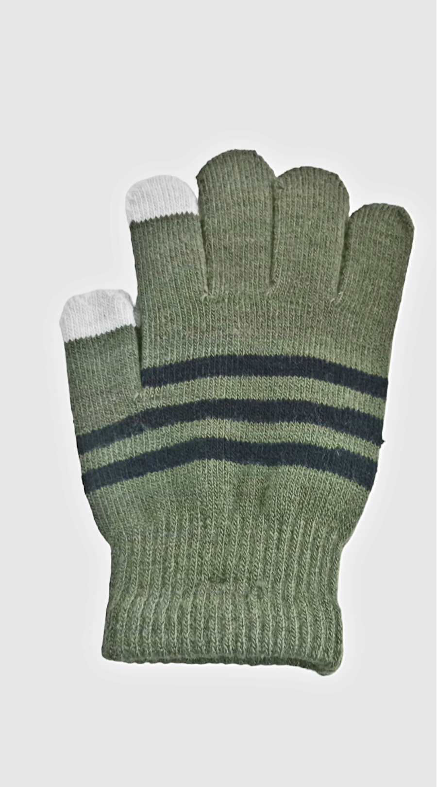 Boys Knit Touch Screen Glove Green/Black