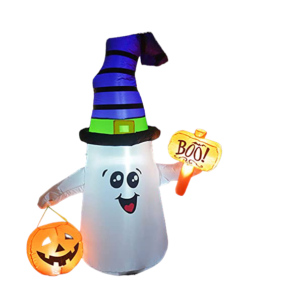 5FT Inflatable Halloween Cute Ghost with The Pumpkin
