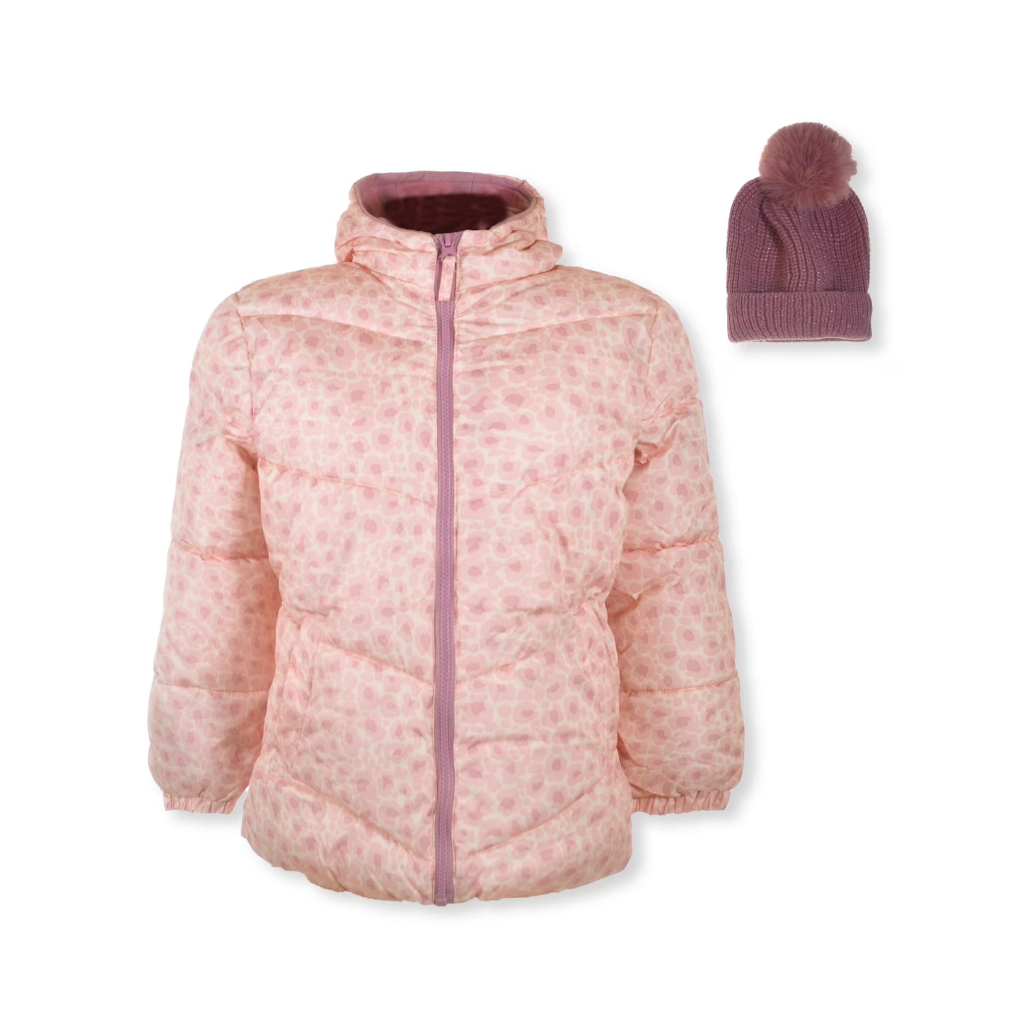 GWP Leopard Print Puffer Soft Pink