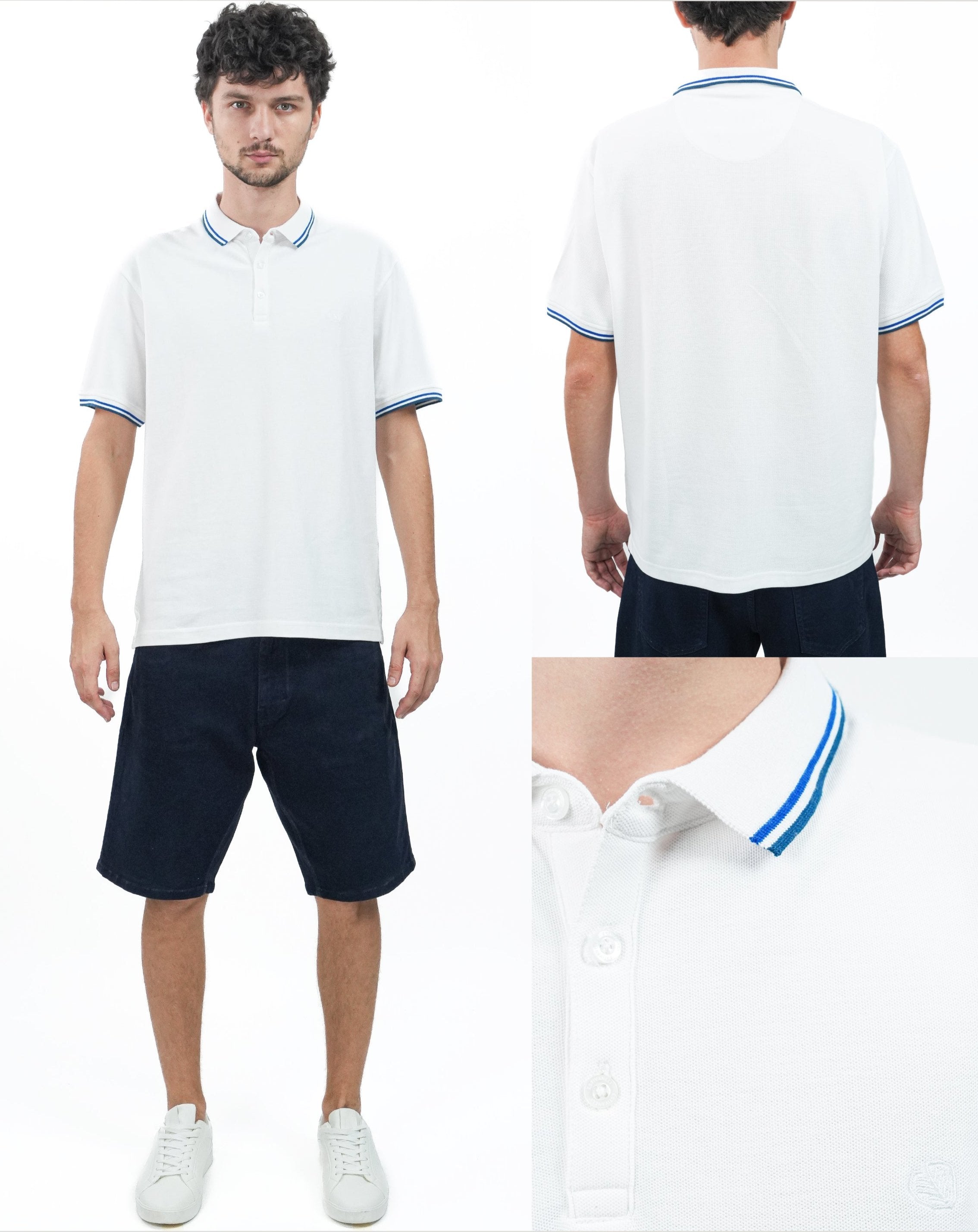 Caballero Polo Pique Blanco