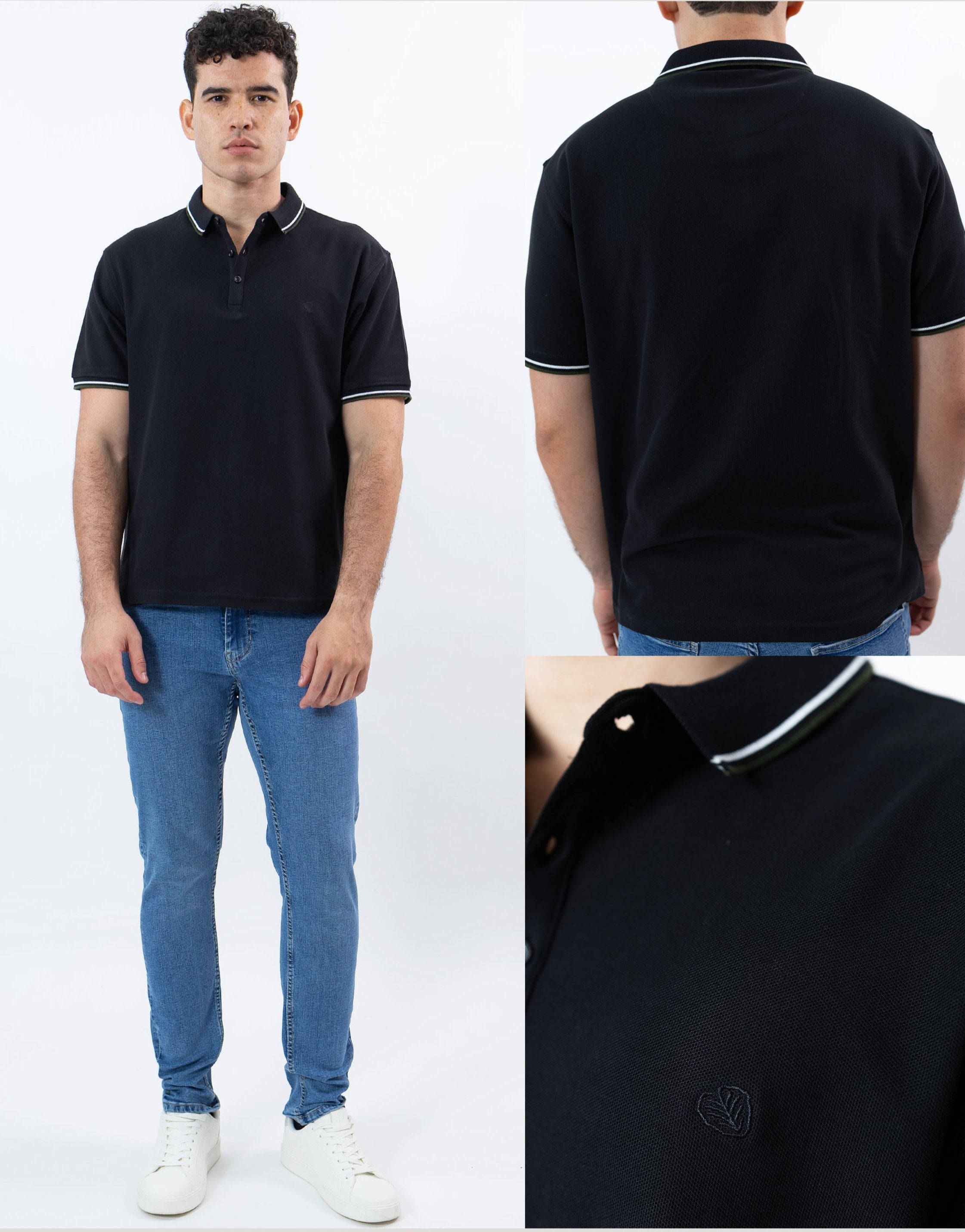 Caballero Polo Pique Negro