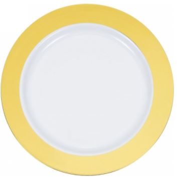 9" White Plate W/Solid Gold Hot Stamp-50Ct