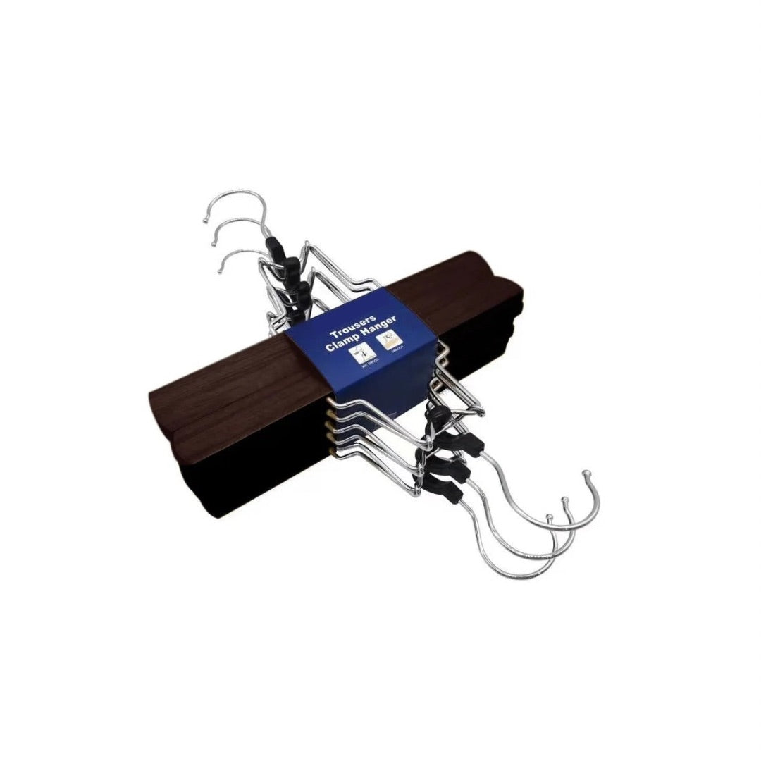 Dark Walnut - Set of 6 Trouser Clamp Hanger