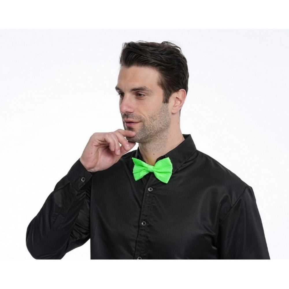 Neon Sequin Bowtie Green