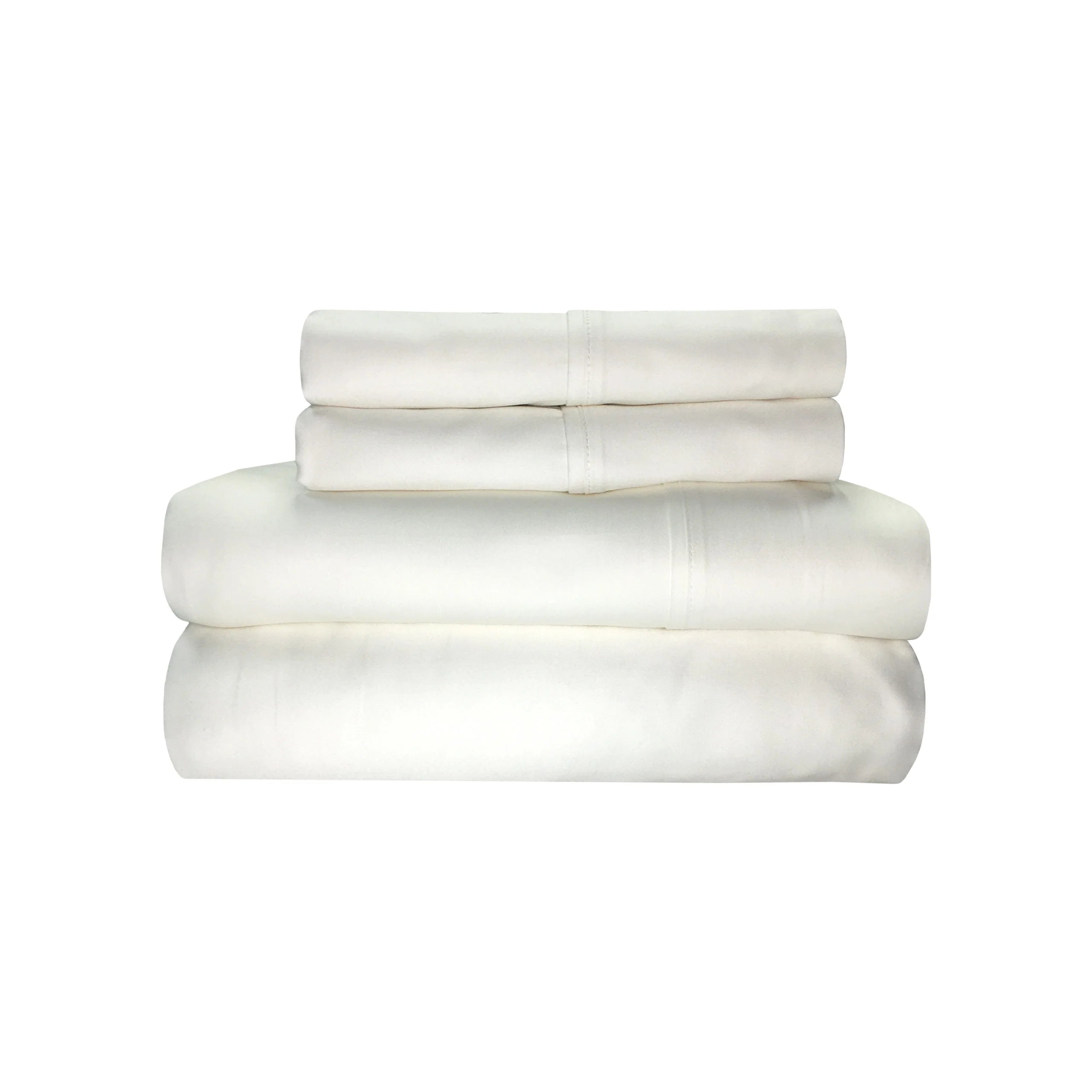 Siesta Queen Sateen Weave Bed Sheet Set Snow