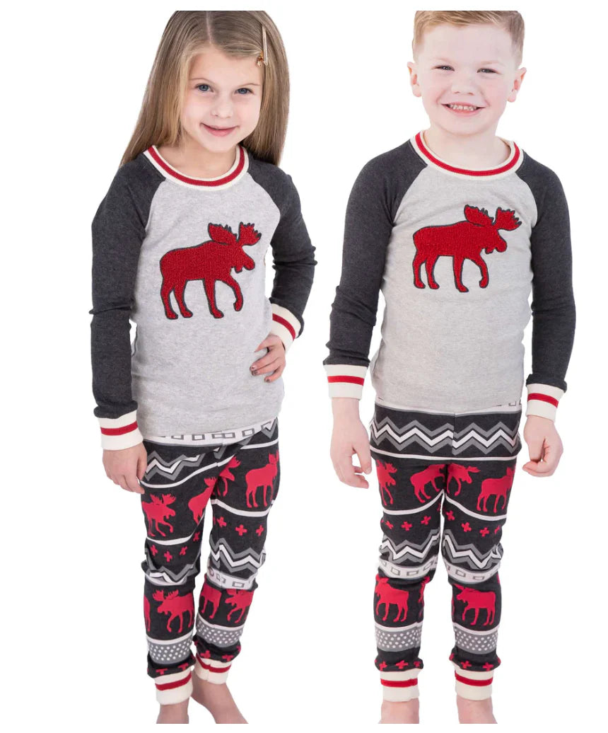 Cabin Moose Kid PJ Set