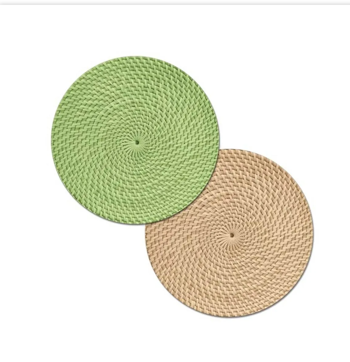 Avocado Basketweave Round Reversible Placemat