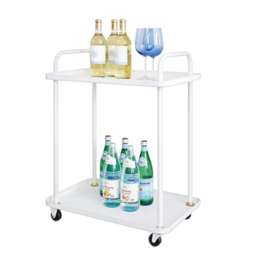 White Rolling Bar /Storage Cart