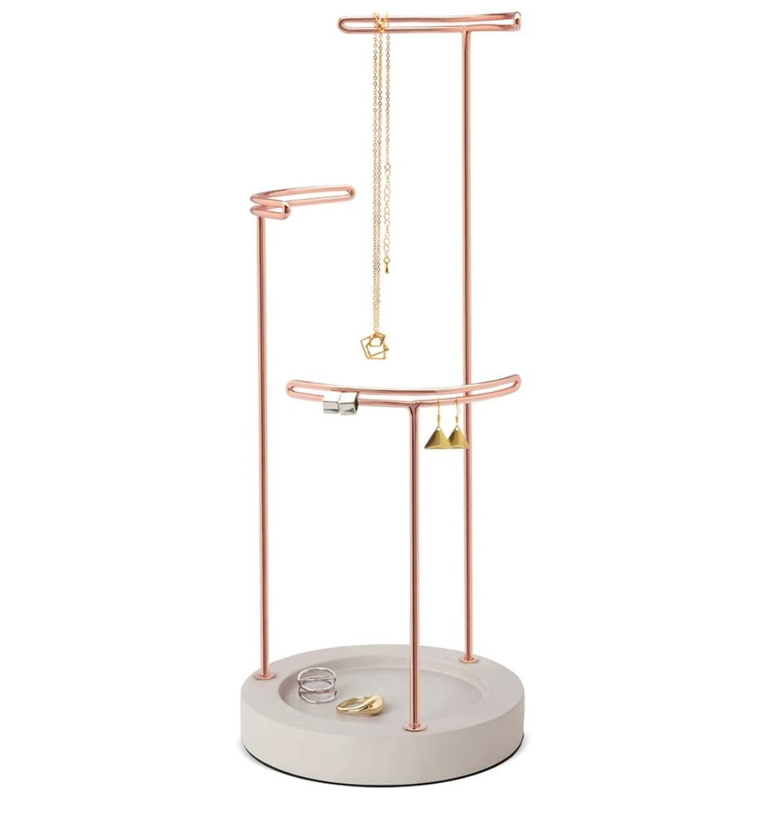 Tesora Jewelry Stand with Concrete Base