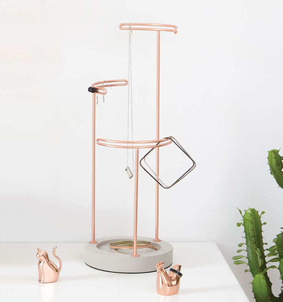 Tesora Jewelry Stand with Concrete Base