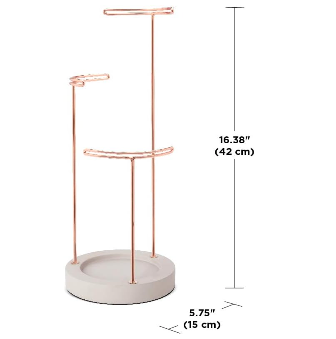 Tesora Jewelry Stand with Concrete Base