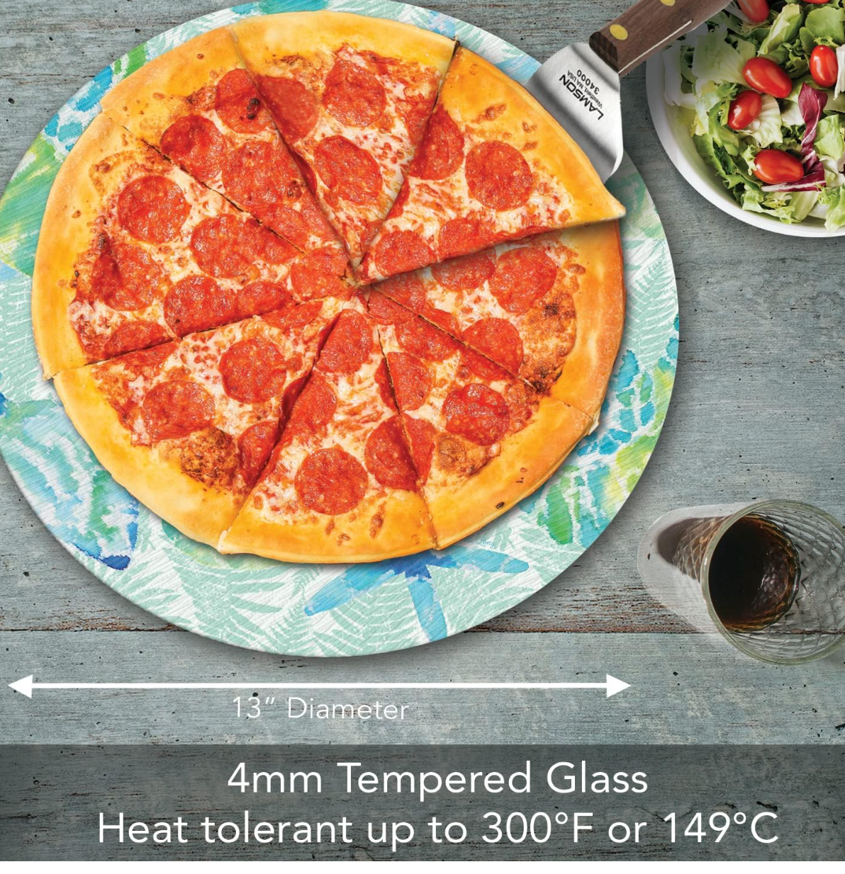 Isla Mona Coastal Tempered Glass Turntable