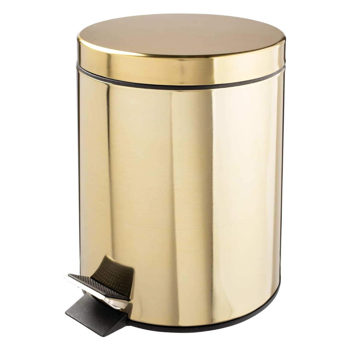 5L Round Metal Step Can Brass