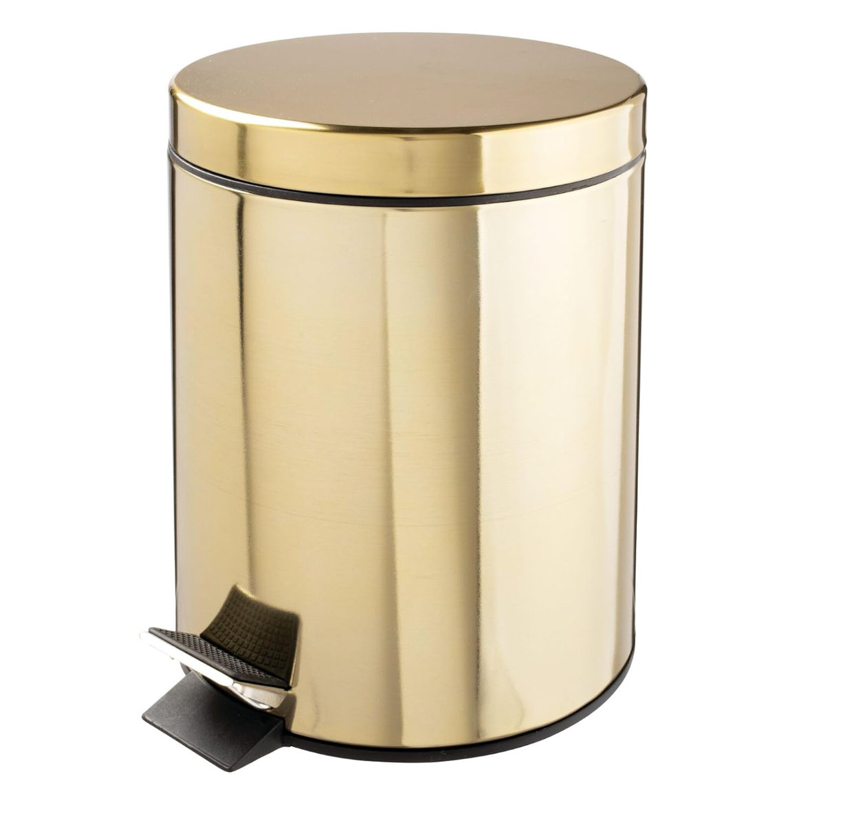 5L Round Metal Step Can Brass