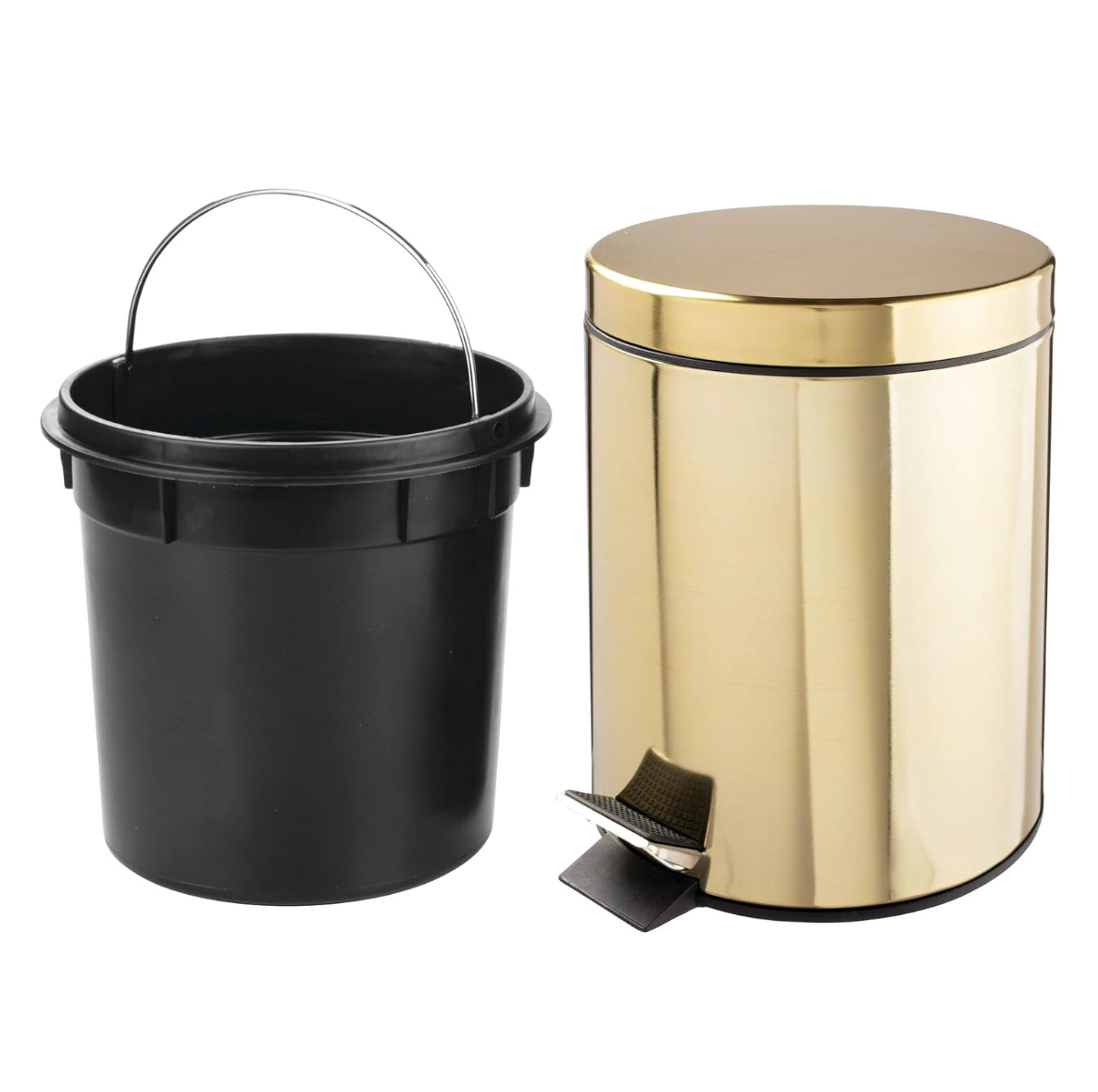 5L Round Metal Step Can Brass