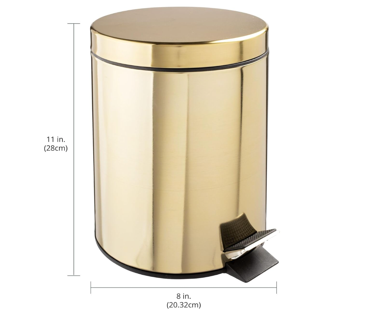 5L Round Metal Step Can Brass