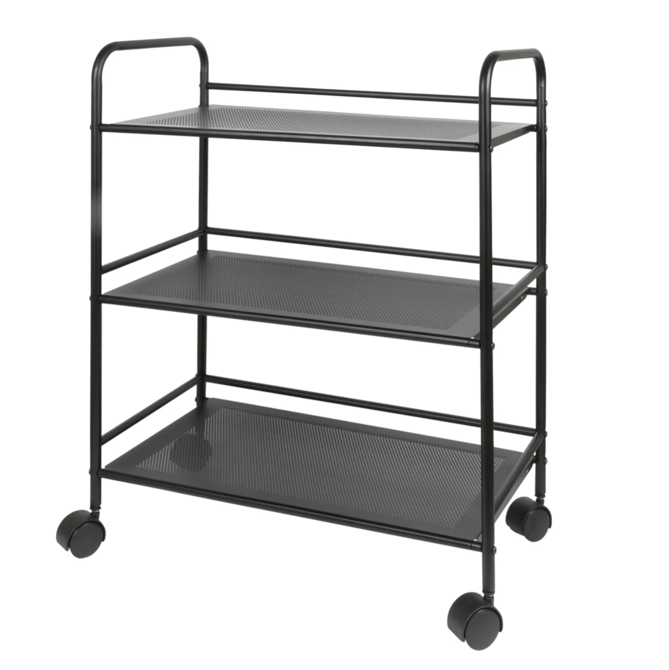 3 Tier Rolling Cart Black