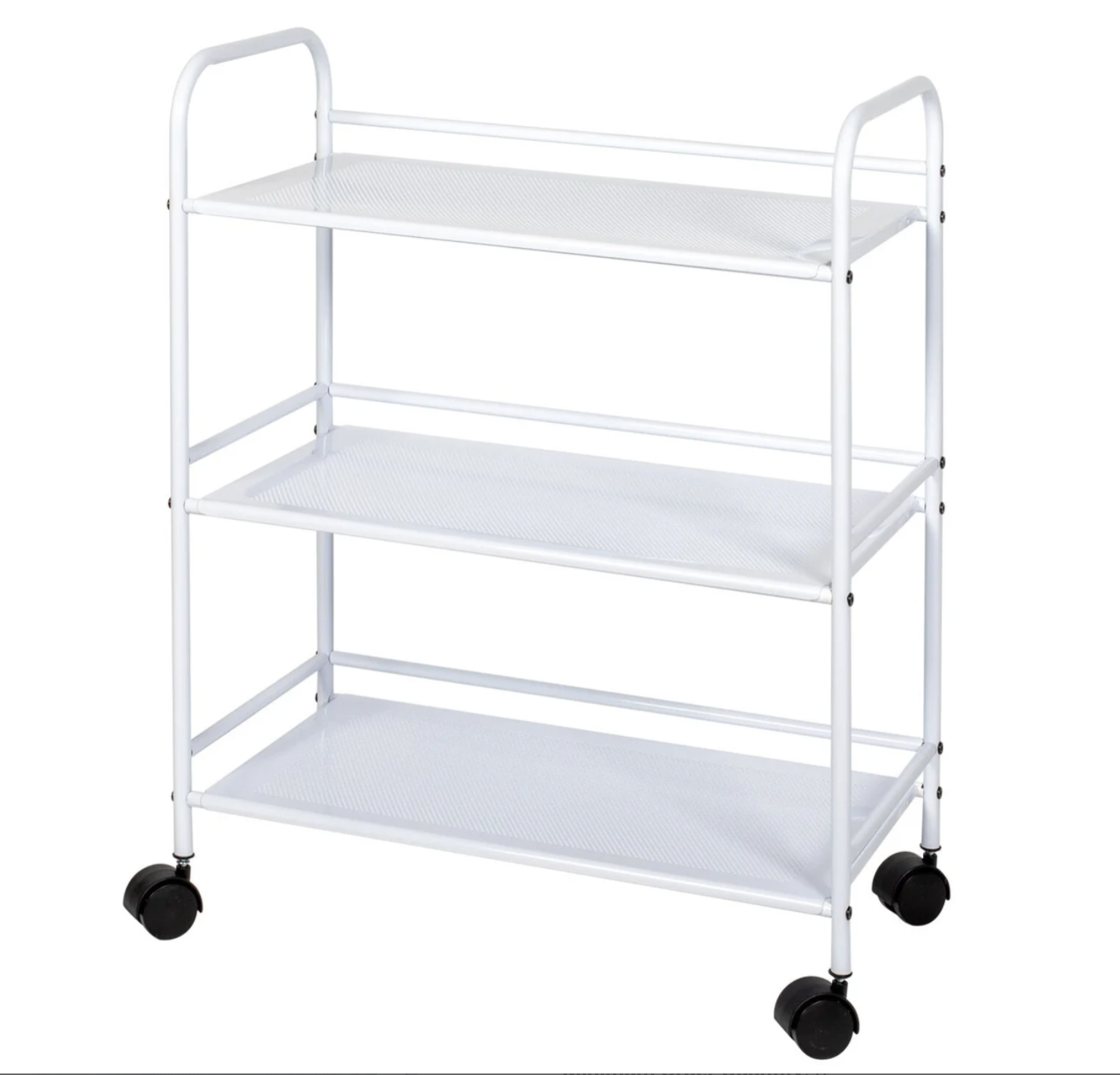 3 Tier Rolling Cart White