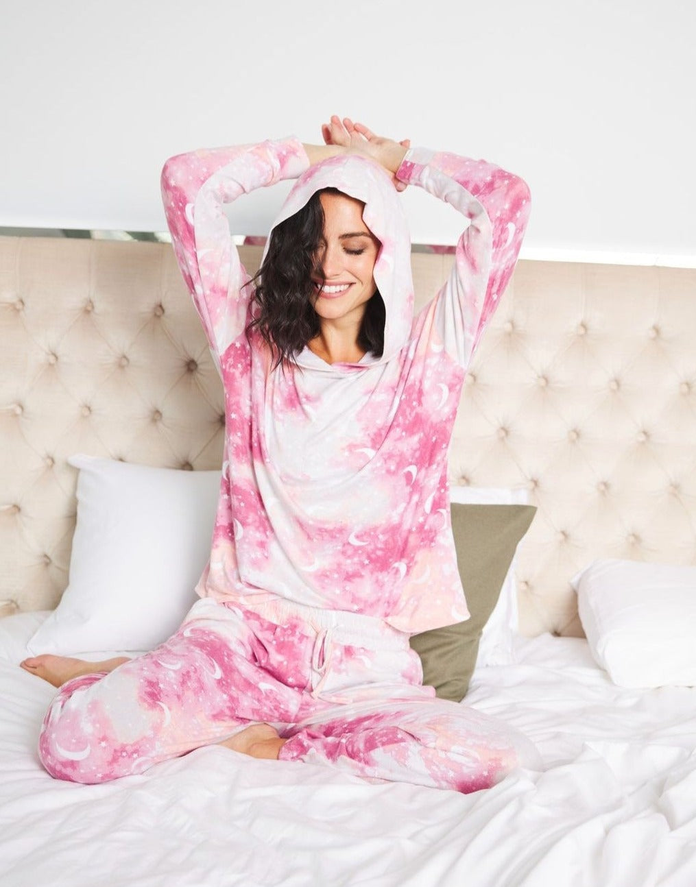 Hacci cloud hoodie set Heather Wine