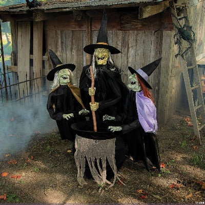 5' Animated Stichwick Sisters Witch Decoration