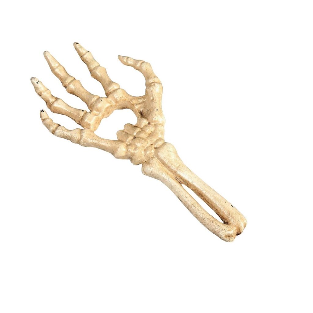 Cast iron bottle opener skeleton hand