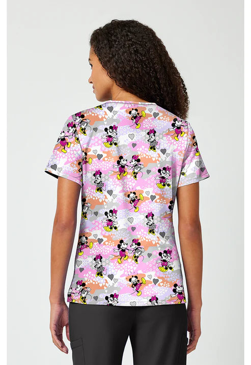 Camiseta estampada de cuello de pico con motivo Friend Frolic