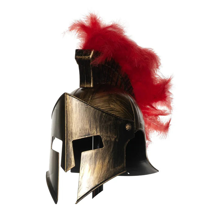 Roman Gladiator Helmet with Feathers