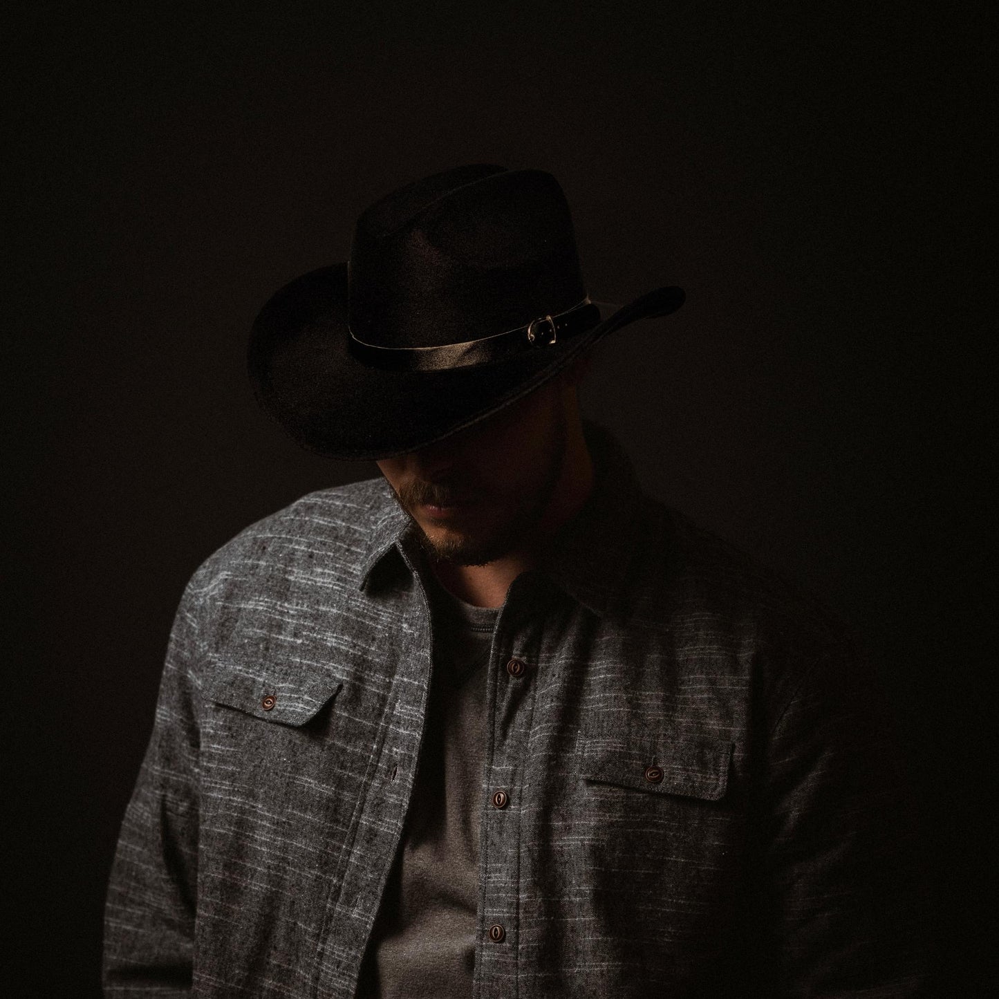 Cowboy Hat With Black Leather Band