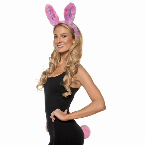 Pink Rabbit Ear and Tail Set