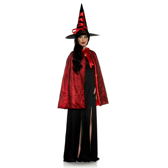 Witch Cape And Hat Set - Red