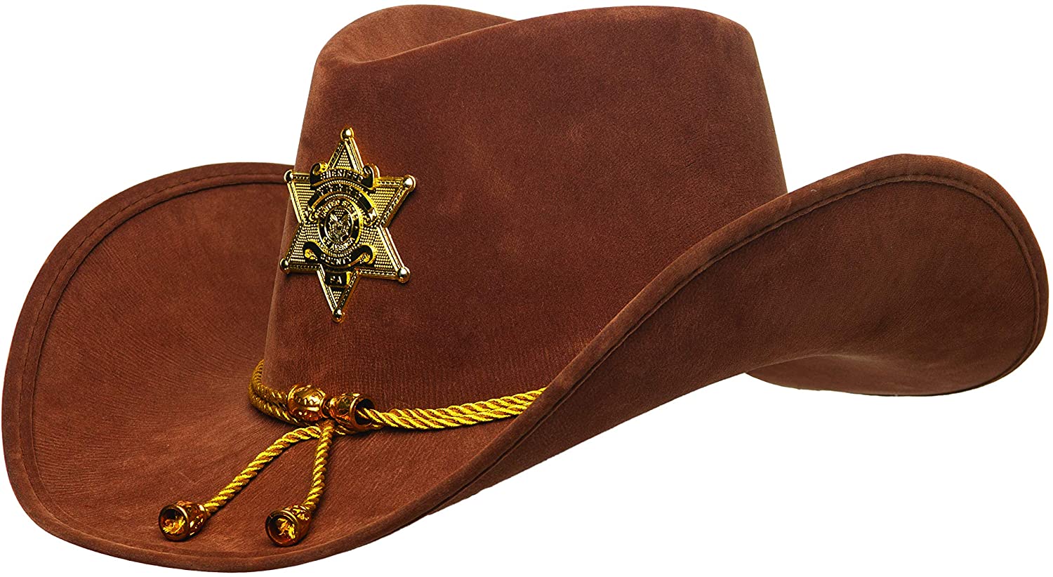 Brown Sheriff Hat with Gold Tassels