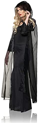 Chiffon Cape with Hood-Black