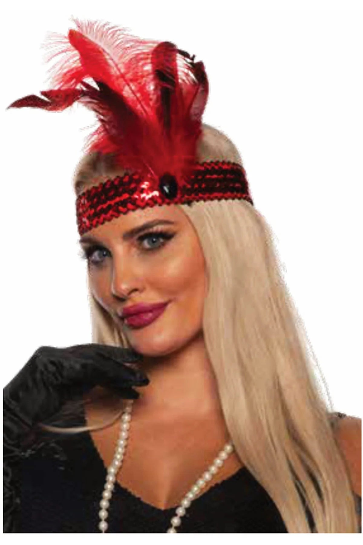 Flapper Headband-Red