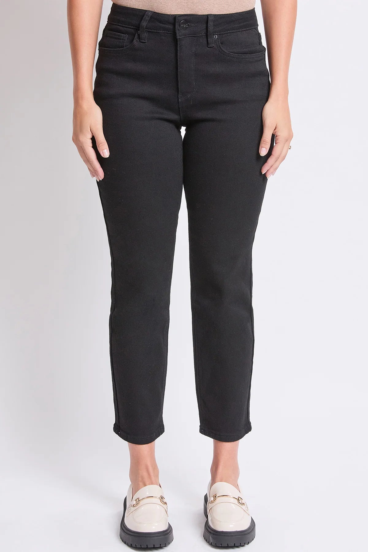 Women's High Rise Vintage Slim Straight Leg Jeans Black - Royalty