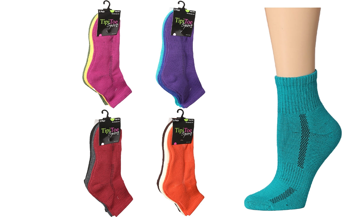 Women's 3 Pack Cushioned Quarter Sock
