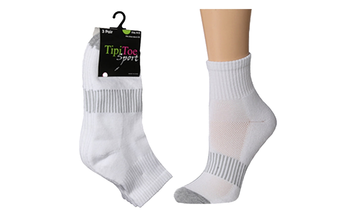 Women's 3 Pack Cushioned Quarter Sock 9-11