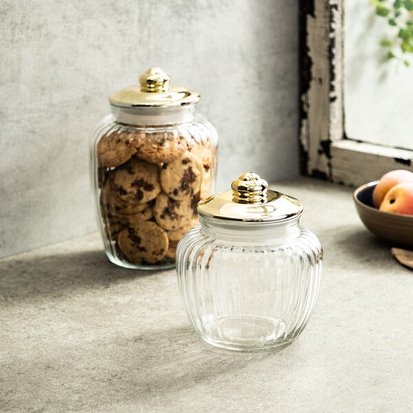 Fluted Canister Medium Brass