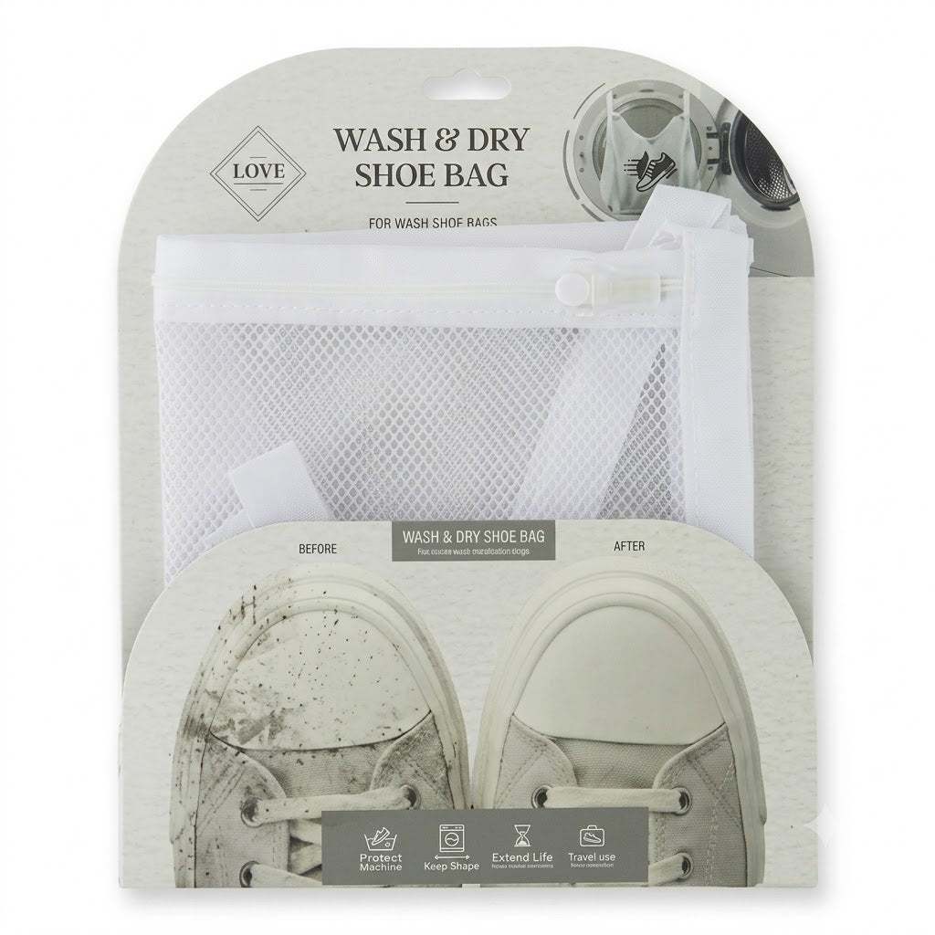 Wash and Dry Shoe Bag - White