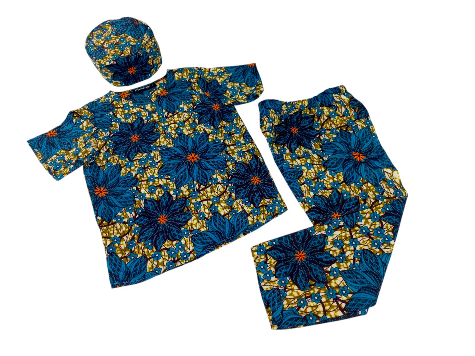 Conjunto Niño Flores Azules (Etnia Negra)