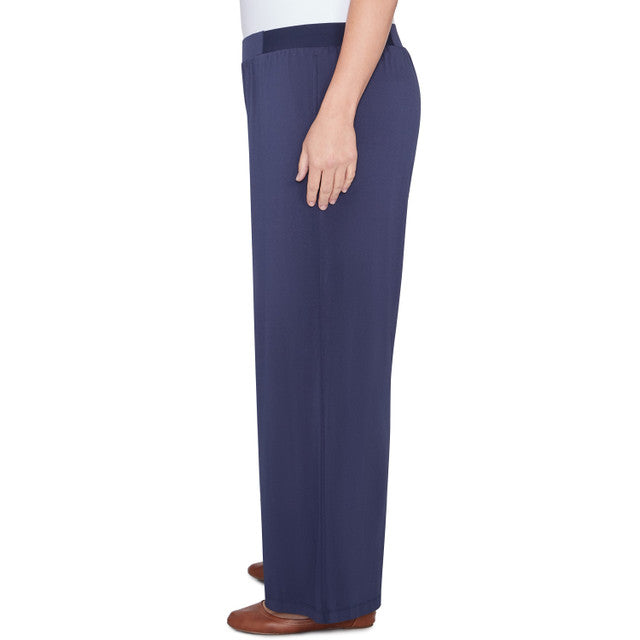 Plus Crepe Stretch Wide Leg Pants Navy- Ruby Rd X