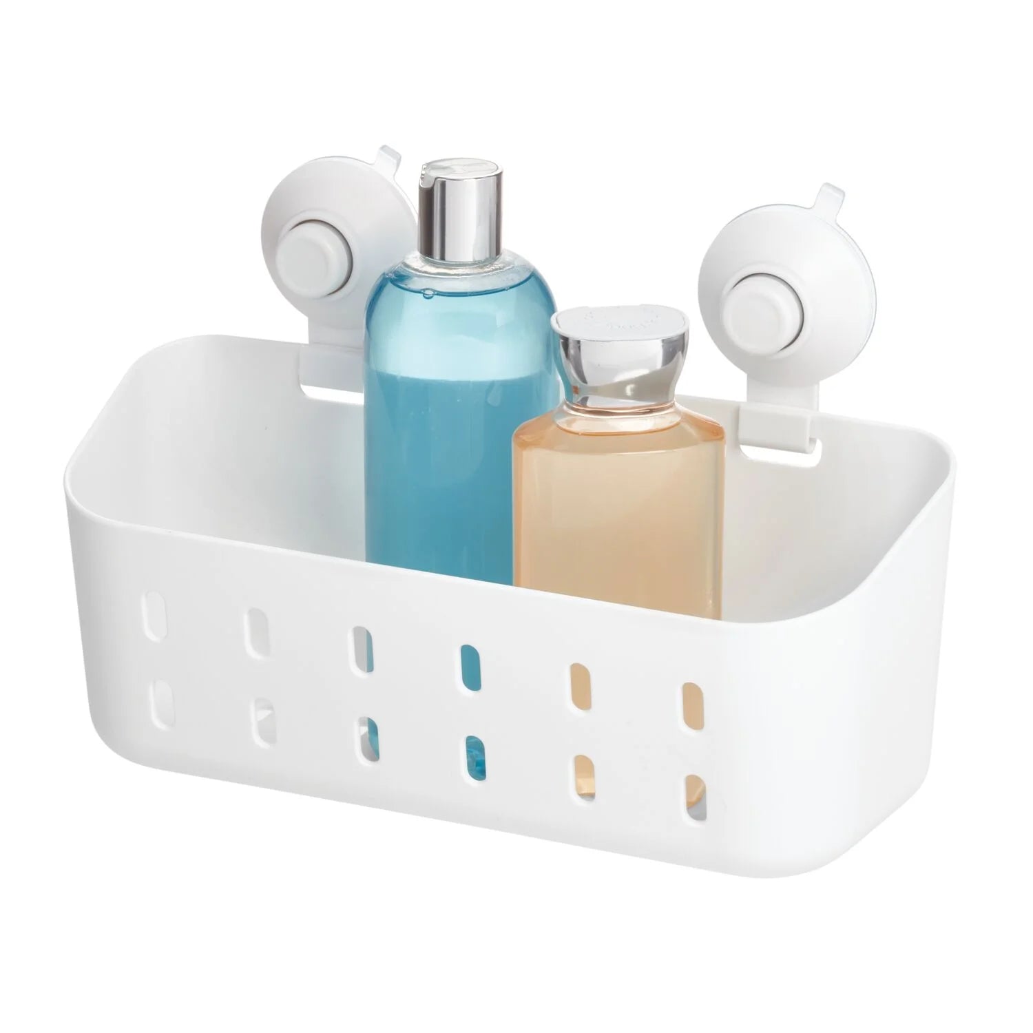 Cade Push Lock Suction Rectangle Basket White