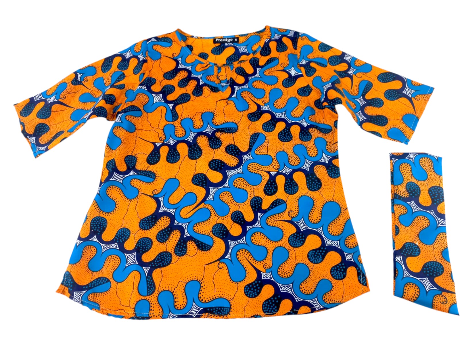 Camisa Dama Naranja-Azul (Etnia Negra)