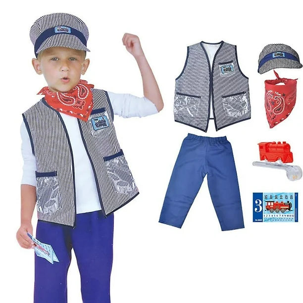 Kit Dress Up Train Conductor Costume Set