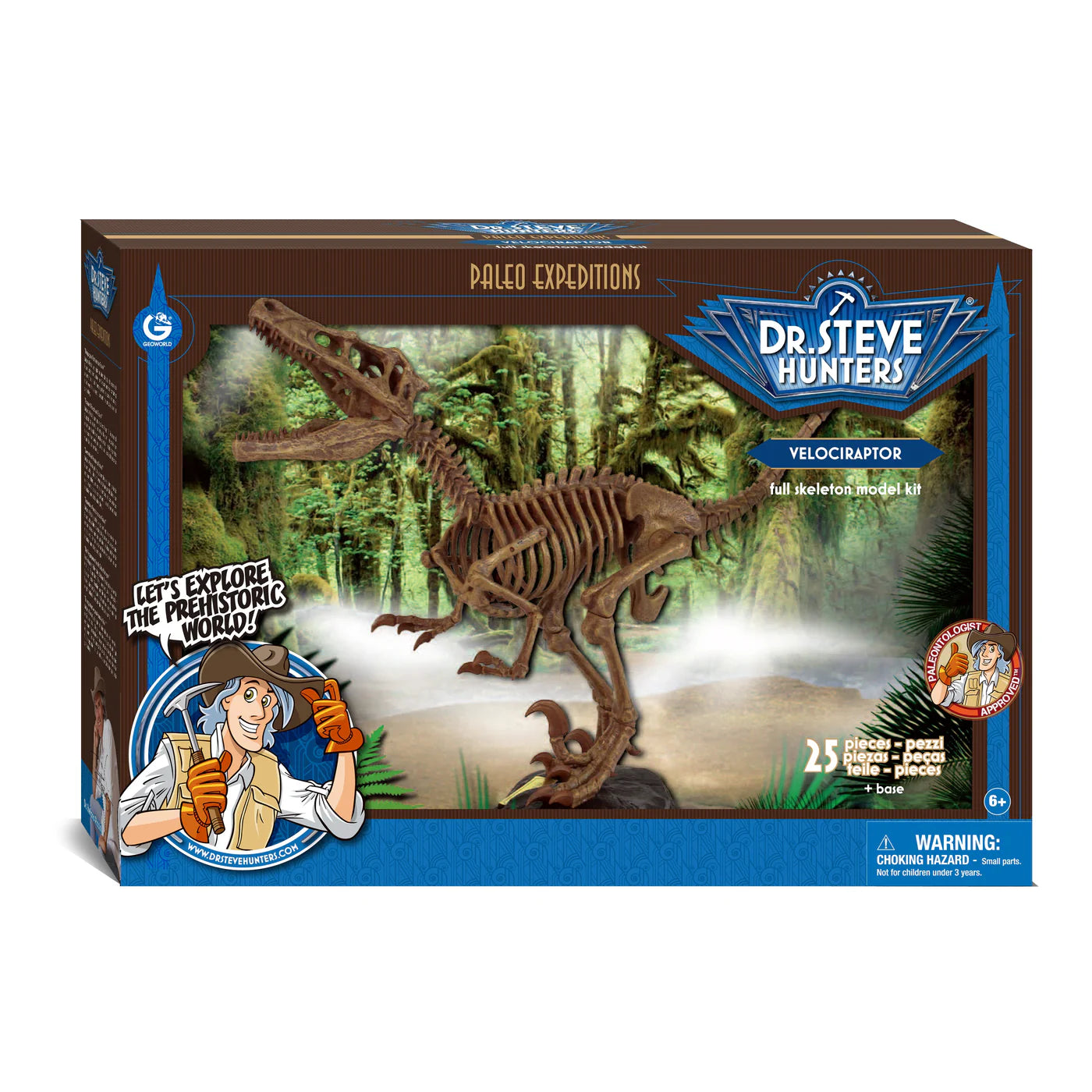 Paleo Expedition Velociraptor Replica Skeleton Kit