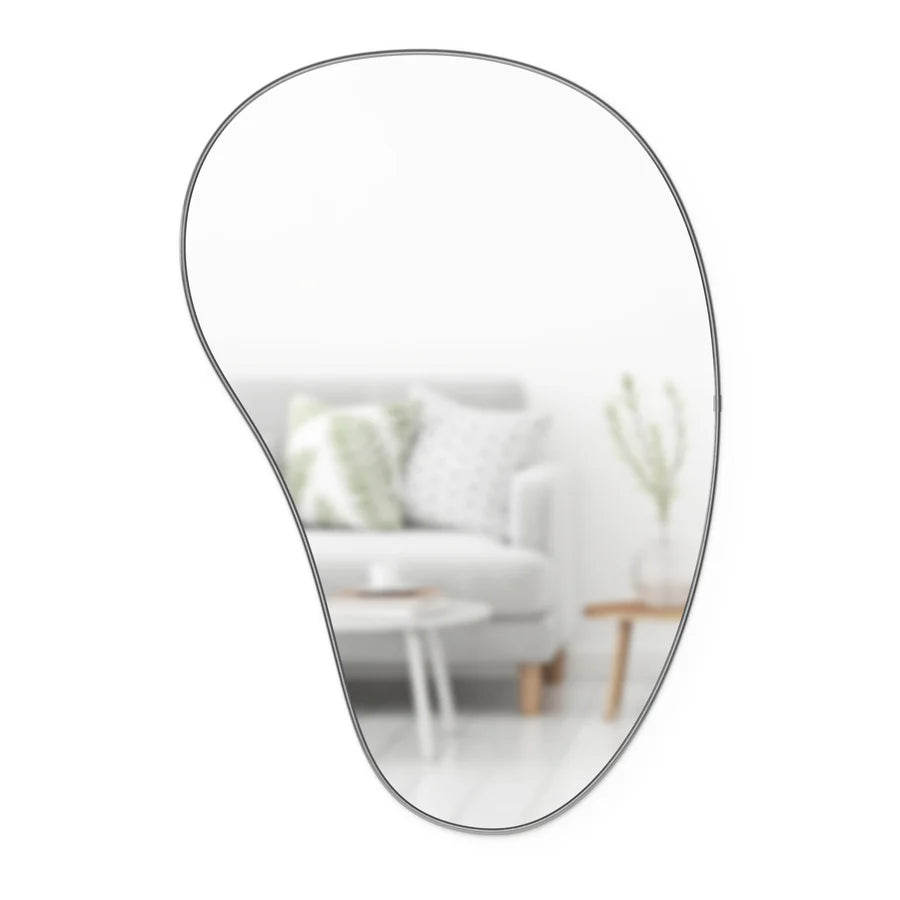 Hubba Pebble Wall Mirror 24 x 36 Metallic-Titanium