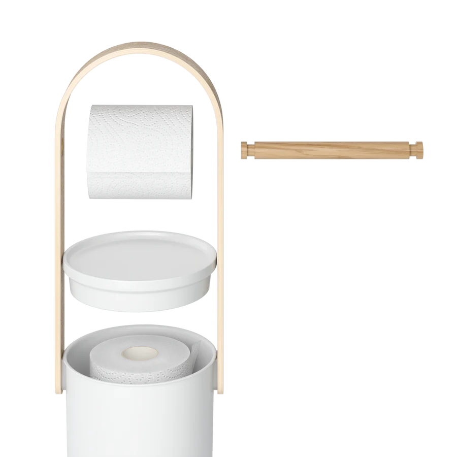 Bellwood Toilet Paper Holder & Reserve White/Natural