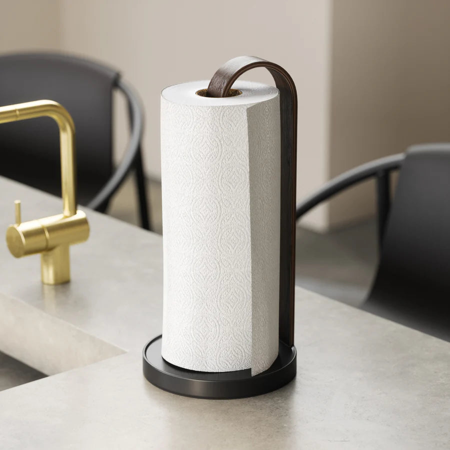Bellwood Paper Towel Holder Black / Walnut